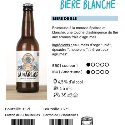 Bière de blé Bio Blanche 33 cl 4.5%