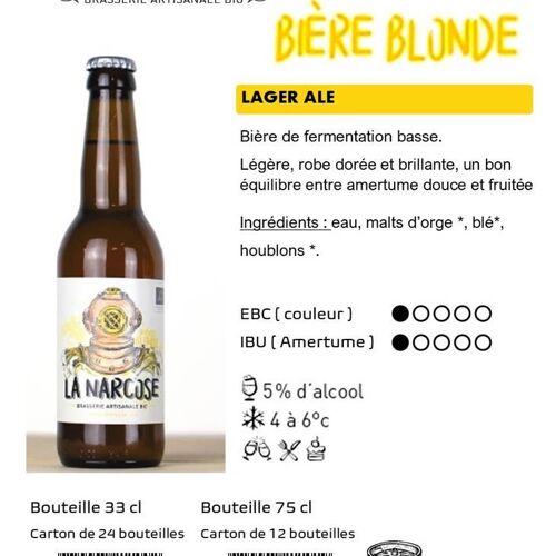 Bière Bio Lager Blonde 33 cl 5%