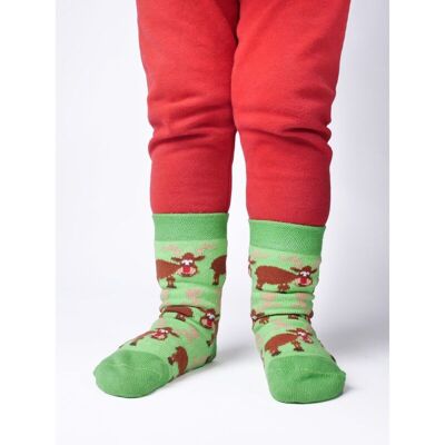 Little Red Nose.  Christmas baby socks. unisex