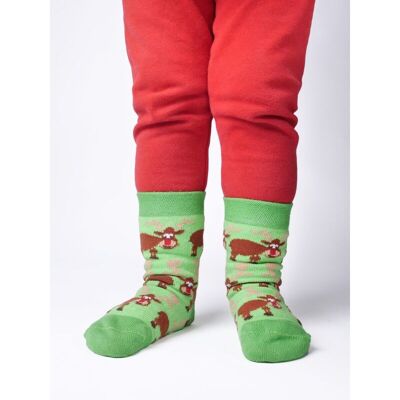 Petit Nez Rouge. Chaussettes bébé de Noël. unisexe