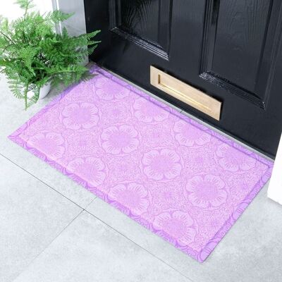 Lilac Flower Pattern Indoor & Outdoor Doormat - 70x40cm