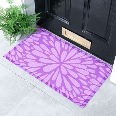 Lilac Petal Pattern Indoor & Outdoor Doormat - 70x40cm