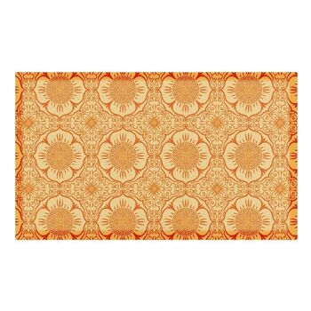 Paillasson Intérieur et Extérieur à Motif Floral Orange - 70x40cm 2
