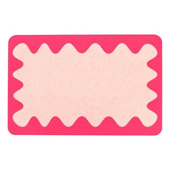 Tapis de bain antidérapant en pierre rose à cadre ondulé rose 2