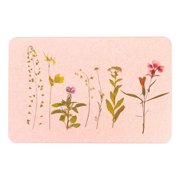 Tapis de bain antidérapant en pierre rose de fleurs pressées 2