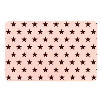 Tapis de bain antidérapant en pierre rose étoiles noires 2