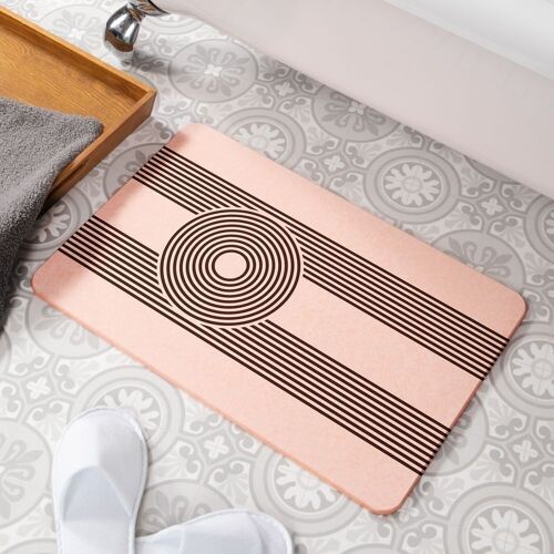 Zen Lines Pink Stone Non Slip Bath Mat