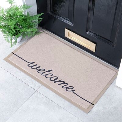 Beige Welscribble Indoor & Outdoor Doormat - 70x40cm