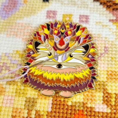 Mandala Hedgehog Needle Minder para punto de cruz, bordado, costura, acolchado, costura y mercería