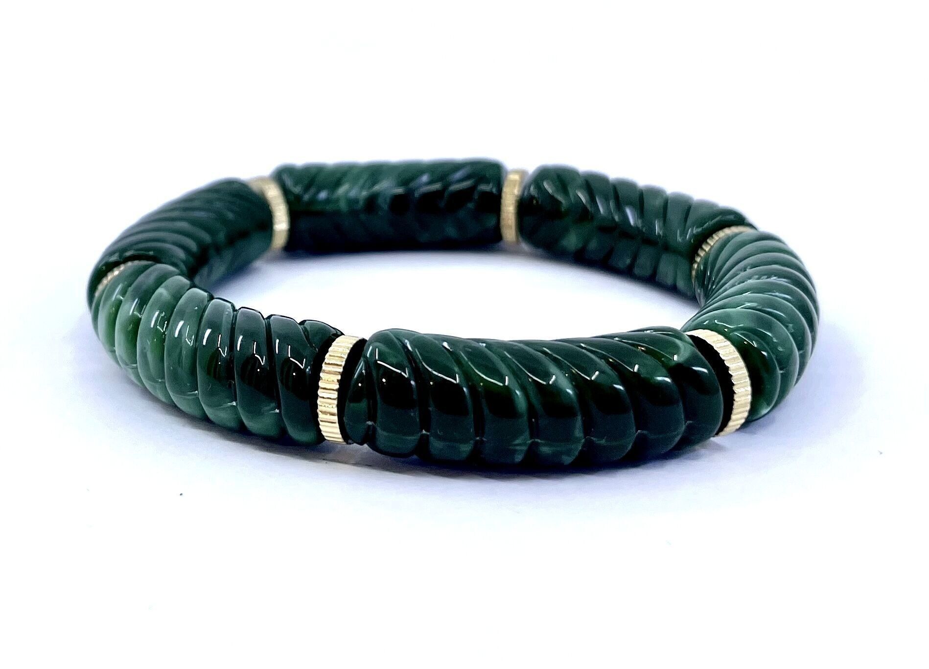 Steel bracelet twisted acrylic resin tubes