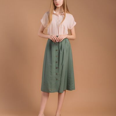 Front buttons midi skirt