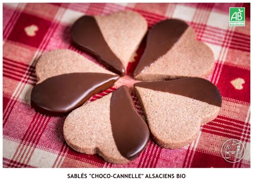 Sablés "Coeurs & Chocolat-Cannelle" alsaciens bio - 1 kg (VRAC)