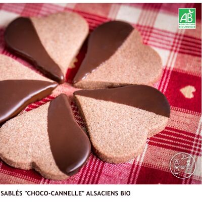 Sablés "Coeurs & Chocolat-Cannelle" alsaciens bio - 1 kg (VRAC)