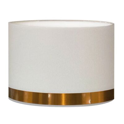 White round bedside lampshade with copper rush