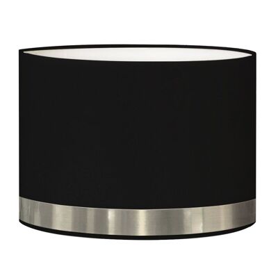 Black round bedside lampshade with aluminum rod