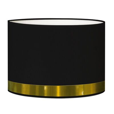Round black bedside lampshade with gold bangle