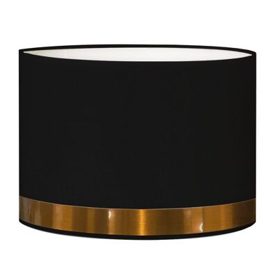 Black round bedside lampshade with copper rush