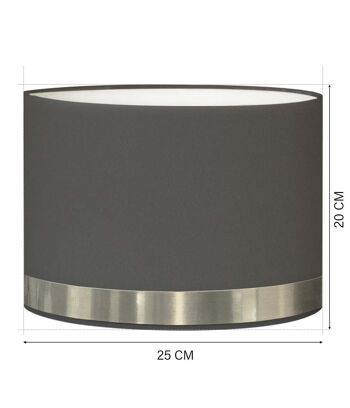 Abat-jour pour chevet rond gris jonc aluminium 3