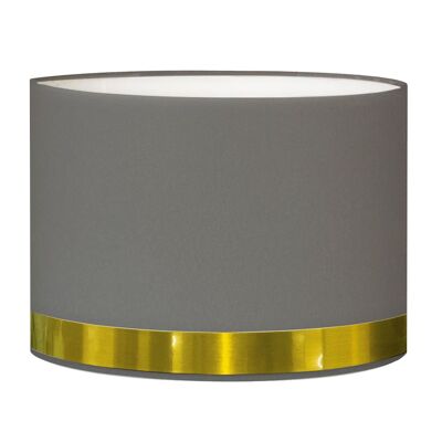 Gray round bedside lampshade with gold rush