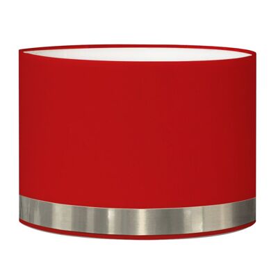 Red round bedside lampshade with aluminum rod