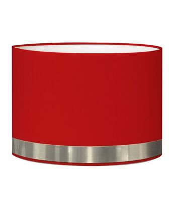 Abat-jour pour chevet rond rouge jonc aluminium 1