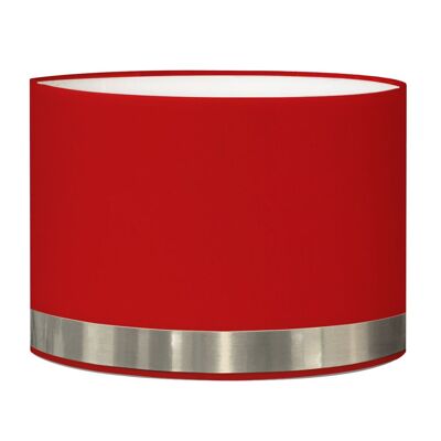 Abat-jour pour chevet rond rouge jonc aluminium