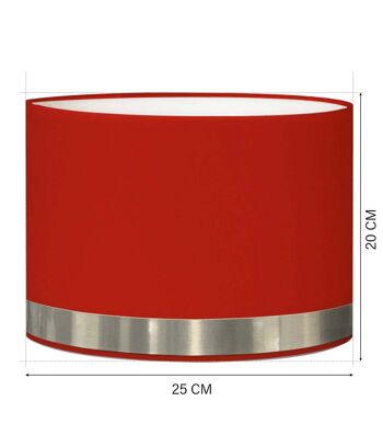 Abat-jour pour chevet rond rouge jonc aluminium 3