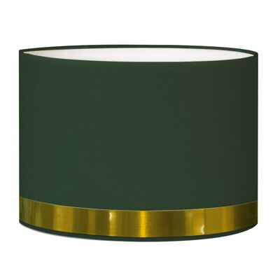 Round bedside lampshade green with gold rush