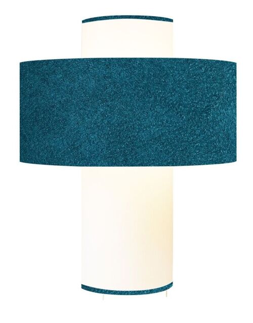 Lampe Emilio bleu velours D35 cm