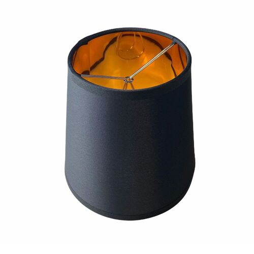 Abat-jour Conique Pince Flamme Noir & Or D15