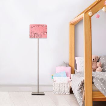 Abat-jour lampadaire enfant Happydays Rose Doux 2