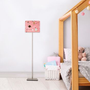 Abat-jour lampadaire enfant Planète Rose Doux 2