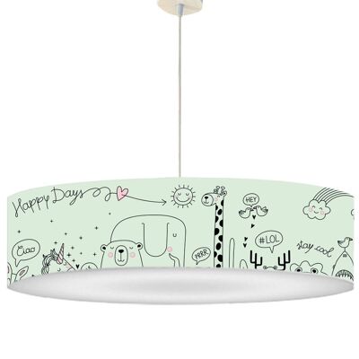 Lampada a sospensione per bambini Happydays verde pastello