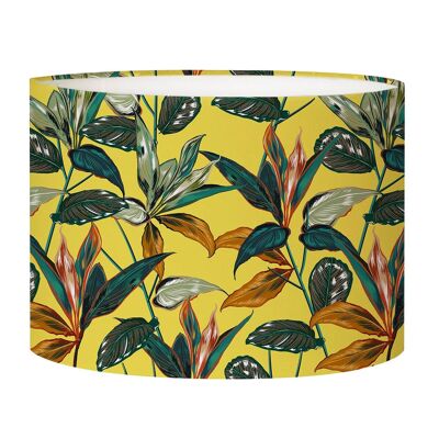 Acid yellow forest bedside lampshade