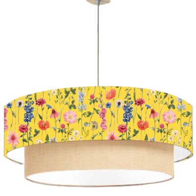 Double Yellow Flower Pendant Light