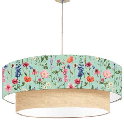 Double Flower pendant light green