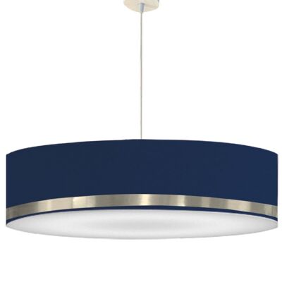 Large blue rush and aluminum pendant light