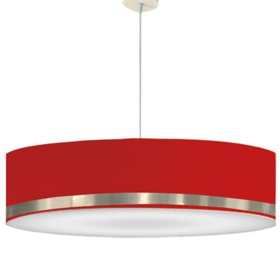 Red Jonc and Aluminum Pendant Lamp