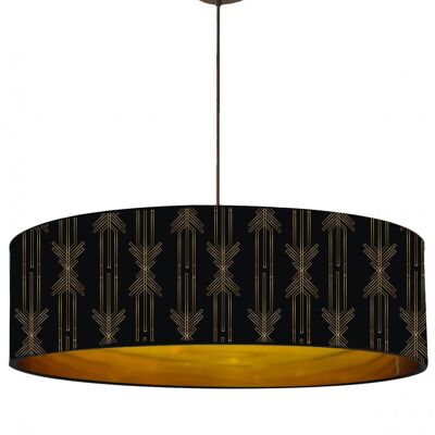 Gold pendant light with black and gold print Lazarre