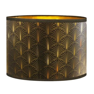 Télio black and gold printed gold bedside lampshade
