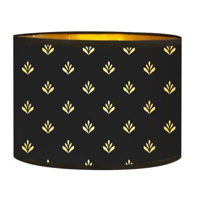 Lys black and gold printed gold bedside lampshade