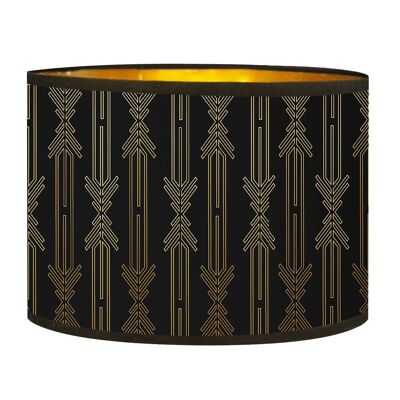Lazarre black and gold printed gold bedside lampshade