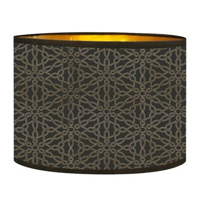 Kiara black and gold printed gold bedside lampshade