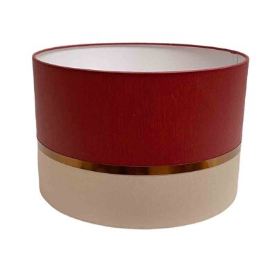 Two-tone beige and wine-colored bedside lampshade