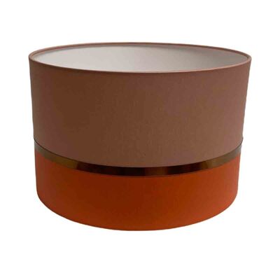 Two-tone brick and beige bedside lampshade