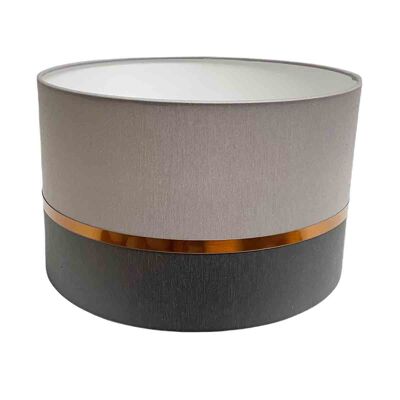 Two-tone bedside lampshade dark gray & medium gray