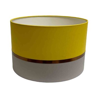 Two-tone light gray & yellow bedside lampshade