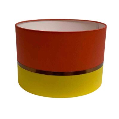 Two-tone yellow and orange bedside lampshade