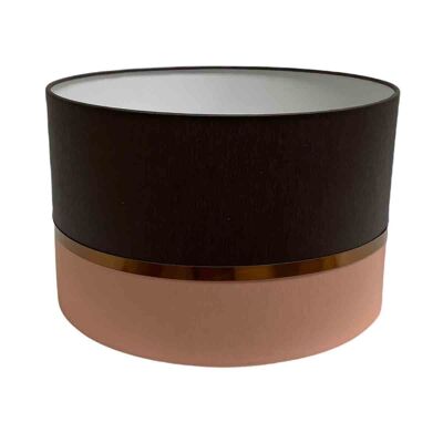 Two-tone pink and chocolate bedside lampshade