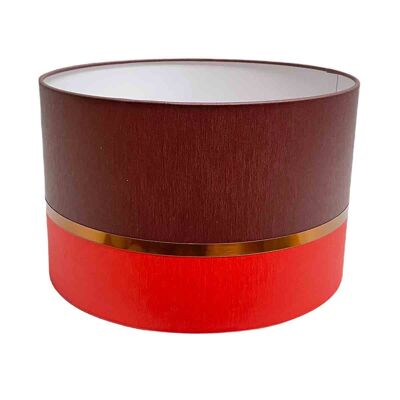 Two-tone red and dark burgundy bedside lampshade